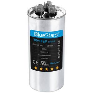 lot 8265 image: UL Listed BlueStars 7010 uF 7010 MFD 370V440VAC Dual Run Capacitor