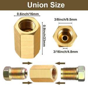 lot 8270 image: Frienda 12 Pcs 316 Brake Line Fitting, 38-24 Brass Brake Union