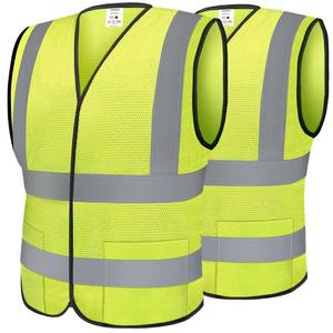 lot 8291 image: TICONN Reflective Safety Vest, High Visibility Vest with Reflective Strips for Men Women, Meets ANSI II (YellowS, 2PK)