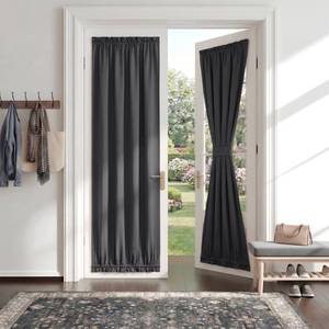 lot 8293 image: PONY DANCE Blackout Door Window Curtains, W 25 x L 72 inch, 1 Panel