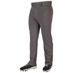 lot 8294 image: Champro Triple Crown 2.0 Open Bottom Baseball Pants with Braid, Youth Medium, Graphite, Scarlet