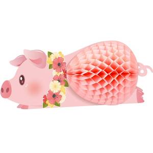 lot 8317 image: Gueevin Luau Pig Party Decorations Tissue Centerpieces, 13 Inch Pink Piggy Pig Farm Animals Table Toppers for Birthday Hawaiian Luau Party Supplies