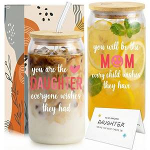 lot 9221 image: TOJIA You Will Be The Mom Sentimental Gift for Pregnant Daughter from Mom Dad �� Mothers Day Gifts for Expecting Moms, Daughter-in-Law �� Baby Shower & Postpartum Idea - 16oz Glass Cup with Lid & Straw