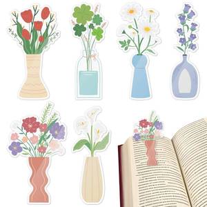 lot 10339 image: Honoson 6 Pcs Flower Vase Bookmarks Tea Garden Coquette Design Bookmarks Cute Hand Embroidered Gift for Women Mom Mothers Day Book Reading Lovers Gift