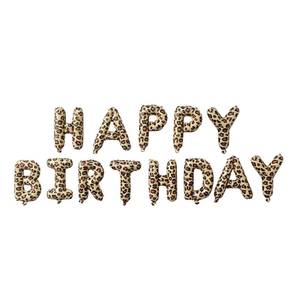 lot 10360 image: Leopard Print Happy Birthday Letters Decorations Balloon 16Inch Cheetah Letter Foil Balloons For Girls Women Bachelorette Wedding Baby Shower Birthday Party Supplies