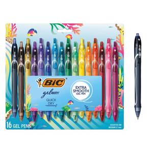 lot 10367 image: BIC Ocean Themed Gel Pens, Assorted Colors, Medium Point, 0.7 mm, 16-Count
