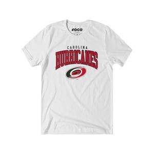lot 10375 image: Carolina Hurricanes NHL Mens Classic Arched Logo T-Shirt - White - L