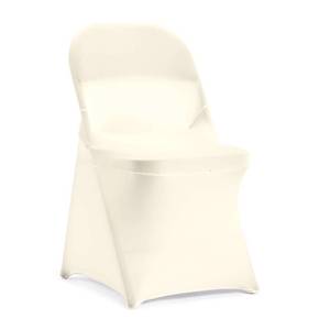 lot 11730 image: Peomeise Stretch Spandex Folding Chair Cover for Wedding Party Dining Banquet Event (25, Ivory)