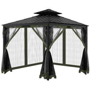 lot 11736 image: OIPUNSHLE 10x12 Gazebo Universal Replacement Mosquito Netting, M Green