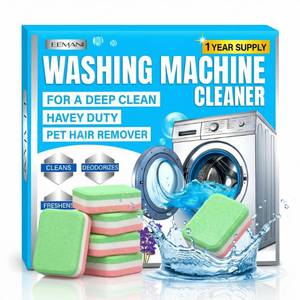 lot 12261 image: 3-Layer Washing Machine Cleaner Tablets 24 Pack, Heavy Duty Deep Cleaning, Descaling & Odor Elimination suitable for Pet Owners, Septic-Safe & Eco-friendly Washer Cleaner for Front & Top Load washers