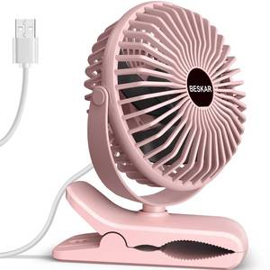 lot 12279 image: BESKAR USB Clip on Fan, Portable Small Desk Fan with Cord Powered