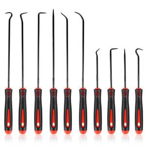 lot 12286 image: Rindion 10PCS Pick Set Mechanic, Hook and Pick Tool Set with Non-Slip Grip, Long & Mini Automotive Pick Set for O-Ring, Seal & Gasket Removal, Car Repair, Mechanical and DIY Use(Red)