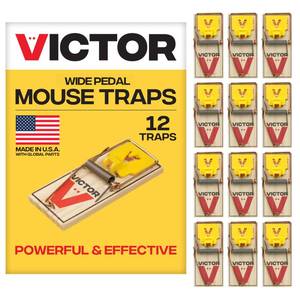 lot 13133 image: Victor Wide Pedal Mouse Traps, 12-Pack, Plastic Pedal Snap Traps(Used)