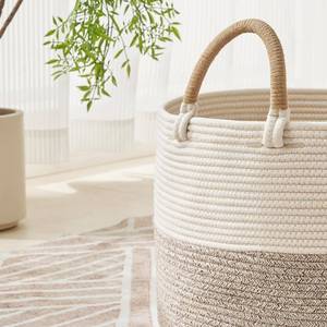 lot 13136 image: KAKAMAY Large Blanket Basket with Handles, Storage Basket for Living Room