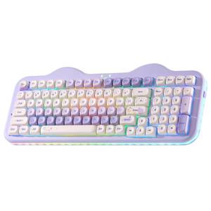 lot 13138 image: YUNZII C98 Cute Cake Wireless Mechanical Keyboard (Purple, Candy Switch)