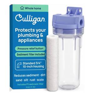 lot 13139 image: Culligan HF-360AHF-360B Whole House Water Filter Housing Clear �� 34 InletOutlet, Standard Duty, Sediment Water Filtration for Home Plumbing & Appliances, NSF Certified