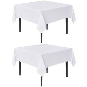 lot 13161 image: sancua White Square Tablecloths 54x54 Inch Table Cloth, 2 Pack
