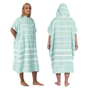 lot 13165 image: UHRMF 1pcs Cotton Turkish Towel Poncho Turkish Surf Poncho Changing Towels Wearable Beach Towel Hooded Swim Robe with Pocket Swim Cover Up for Adult Man Women Surf, Beach, Pool and Swim (Green, L)