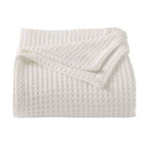 lot 13184 image: 100% Cotton Waffle Weave Queen Bed Blanket  Soft, Breathable, and Lightweight Blanket for All-Seasons  Perfect for Layering  Brielle Collection (FullQueen, Ivory)