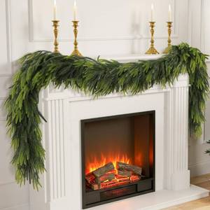 lot 13185 image: N&T NIETING 9FT Christmas Norfolk Pine Garland Real Touch Artificial Greenery Garlands Faux Winter Garland for Mantle Fireplace Table Stair Front Door Indoor Outdoor Holiday Xmas Decorations (1 Pcs)