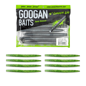 lot 14368 image: Googan Baits Lunker Log Stick Bait  Green Pumpkin  5 in  16 Ct