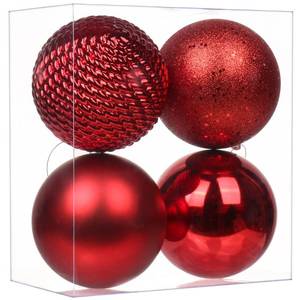 lot 19407 image: Christmas Ornaments Balls 4.7 Large Christmas Decorations Xmas Tree Shatterproof Big Red Christmas Ball Ornaments with Hanging Loop for Wedding Holiday Halloween Party Indoor Outdoor Decor 4 Pcs