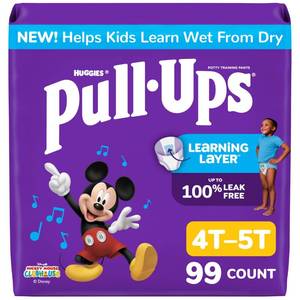 lot 19432 image: Pull-Ups Boys Potty Training Pants, Size 4T-5T, 33 Count