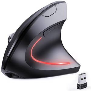 lot 20272 image: JYKEYMOUT Bluetooth and 2.4G (2-in-1) Rechargeable Wireless Mouse, Ergonomic Vertical Design, 100012001600 DPI, 6 Silent Buttons, for Laptop, Computer, PC, MacBook, Chromebook-Black