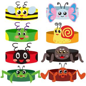 lot 20274 image: Cinrobiye 24 Set Spring Insect Paper Crown Craft Kit DIY Bug Headbands, Butterfly Craft Party Decorations, Spring Craft Kits Bulk for Birthday and Group Activities