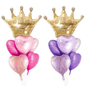 lot 20282 image: D Dywarm Crown Princess Balloons Pink Purple And Gold Set Of 2 Foil Helium Mylar Balloons,For Unicorn Princess Birthday Party Decorations Baby Shower Supplies