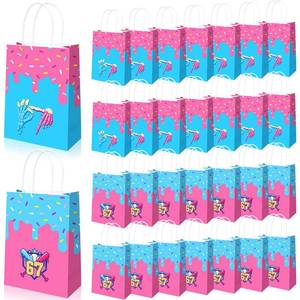 lot 20303 image: FunooFuno 24 Pcs 6 7 Baseball Birthday Party Favors Gift Bags Meme Ice Cream Drip Six Seven Themed Snack Candy Treat Paper Kraft Goodie Bags with Handles for Sport Team Gift Rookie of The Year First
