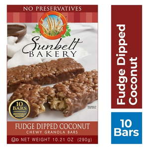 lot 20305 image: FUDGE DIPPED COCONUT CHEWY GRANOLA BARS
