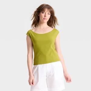 lot 20354 image: Womens Slim Fit Short Sleeve Off the Shoulder Top - A New Day Green S
