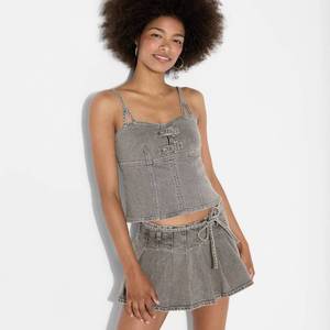 lot 20394 image: Womens Mini Denim Skirt - Wild Fable Gray Wash 8