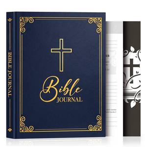 lot 20461 image: Lanpn Christian Bible Prayer Journal for Men, 91 Days Daily Devotional Journals, Bible Study Notebook with Scripture Verse for Church Pray Notes, Religious Faith Gifts (Blue Leather Hardcover)
