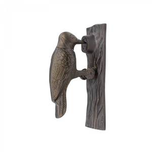 lot 20463 image: Renovators Supply Manufacturing Solid Brass Woodpecker Door Knocker, 6.5 in Antique Brass Finish with Mounting Hardware