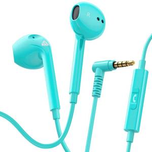 lot 20465 image: LUDOS Zenith Wired Earbuds in-Ear Headphones, 5 Year Warranty, Earphones with Microphone, Corded for 3.5mm Jack Ear Buds for iPhone, Samsung, Computer, Laptop, Kids, School Students - Turquoise