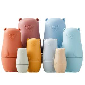 lot 20467 image: Chivao 8 Pcs Russian Nesting Dolls Silicone Stacking Toys,Bear