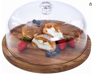 lot 1071 image: Wooden platter tray with plastic lid