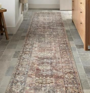 lot 1073 image: Brown and white carpet approximately 60 by 21 in - Stock image may not match actual product images