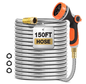lot 1074 image: A 150 ft Garden Hose Met Indoor Lawn Patio Car - Stock image may be different than actual product images