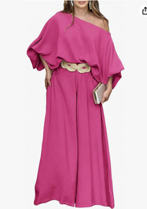 lot 2262 image: Chicme L ladies pink two-piece stretchy outfit - Stock image may not match actual product images