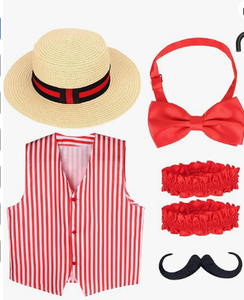 lot 4476 image: Costume Set with Straw Hat - DOES NOT HAVE SHIRT - Stock image may not match actual product images