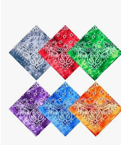 lot 4497 image: Tie Dye Paisley Bandannas 6-Pack f-30300 - Stock image may not match actual product images