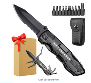 lot 6185 image: Folding Pocket Knife Best Dad Ever Engraved Yellow - Stock image may not match actual product images