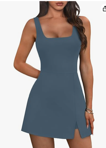 lot 6273 image: OFEEFAN M Womens Sleeveless Dress with Blue Trim