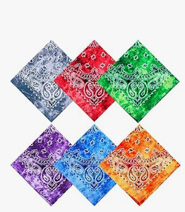 lot 6290 image: Tie Dye Paisley Bandannas 6-Pack F-30300 Lot of 2