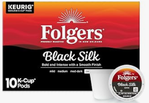 lot 6291 image: Folgers Black Silk 10 Recyclable K-Cup Pods 2.9 oz - Stock image may not match actual product images
