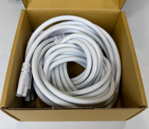 lot 8303 image: White IEC C13 to C14 Power Extension Cable Coiled in Box - Stock image may not match actual product images