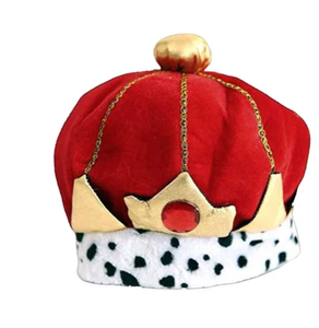 lot 8357 image: Red and Gold Royal Crown Spotted Trim fabric crown - Stock image may differ from actual product images